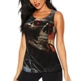 thumbnail image 1 of Balery Cyberpunk Skull American Flag Camiseta sin mangas estampada ligera para mujer, tops de entrenamiento sin mangas, camisetas de yoga transpirables de secado rápido.-XX-Large, 1 of 7