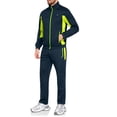 thumbnail image 2 of Little Donkey Andy Men's 2 Piece Full Zip Tracksuit Set, 4 Way Stretch Breathable Athletic Outfit with Reflective Details & Zipper Pockets, for Gym Running Outdoor, Blue Green S, 2 of 9