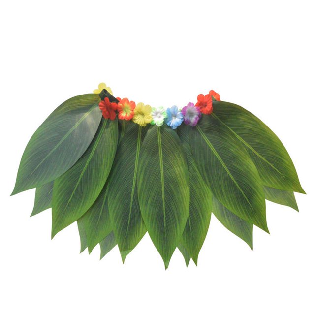 Skirt de hierba Falda de hoja de flores para adultos para niños accesorios de disfraces decoración de la fiesta para la playa de rendimiento 15 falda de hoja