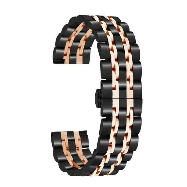 Correas de reloj de acero inoxidable de 22 mm con liberación rápida de extremo recto