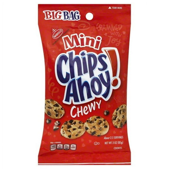 Mini Chips Ahoy! Chewy, Chocolate Chip Cookies, 3oz (85g), Big Bag
