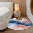 thumbnail image 2 of Round Rugs 3.3Ft, Blue Pink Abstract Art Round Area Rug Washable Indoor Throw Carpet, Modern Art Wave Soft Non Slip Circle Rug for Laundry Room Patio Home Decor Aesthetic, 2 of 8