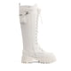 thumbnail image 4 of Botas de Combate Altas hasta la Rodilla para Mujer DREAM PAIRS con Cordones en Blanco, 4 of 9