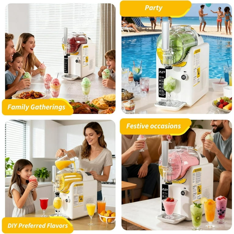 5 Preset 2 IN1 Ice Cream Maker Slushie Machine for Home - 88oz