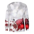 thumbnail image 5 of asdoklhq Womens Sweaters Women's Christmas Glitter Print Loose Casual Long Sleeve Round Neck Hoodless Straight Shoulder Sweater Red M, 5 of 6