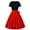 Red, variant on Women's Vintage 1950s Dress Polka Dot Retro Rockabilly Short Sleeve Prom Dress 50's 60's A-Line Cocktail Party Swing Dress