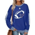 thumbnail image 3 of Game Day Football Sweatshirt Women Cute Graphic Long Sleeve Crewneck Pullover Top Casual Rugby T-Shirts Fan Shirts, 3 of 4