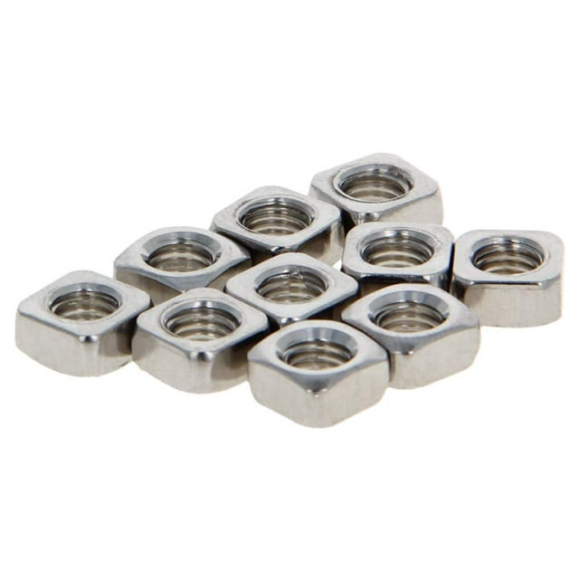 HUGFEGWE Square Screw Nuts M5 Metric Quadrilateral Nut Square Nut 304 Stainless Steel Insert Quadrant Lock Nut Square Machine Screw Nuts Fastener Silver Tone 10pcs UA824-6919