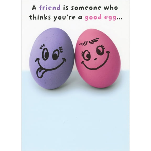 RSVP A Friend Is Someone Who Thinks You're a Good Egg Funny / Humorous Easter Card for Friend