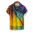 thumbnail image 4 of Awdenio Mens T-shirts Hawaiian Shirt Short Sleeve Tropical Vacation Button Down Beach Floral Palm Shirts, 4 of 6
