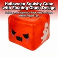 thumbnail image 2 of Halloween Squishy Cube with Floating Ghost Design and Soft Squeeze Material, 1-Pack, Red, for Relaxation, Squeeze Toy, 2 of 3