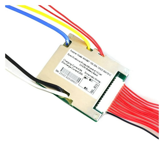 3.6/3.7V Lithium Battery Protect Circuit 13S 48V20A BMS With ON/OFF Switch And Balance Funct ,Multi -Function Protection