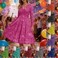 thumbnail image 4 of DGMIOCS Women's Sparkly Sequin Party Dress for Elegant Midi Length Off Shoulder Sleeveless Clubwear with Flowy Skirt Women's Casual Dress Hot Pink L, 4 of 5