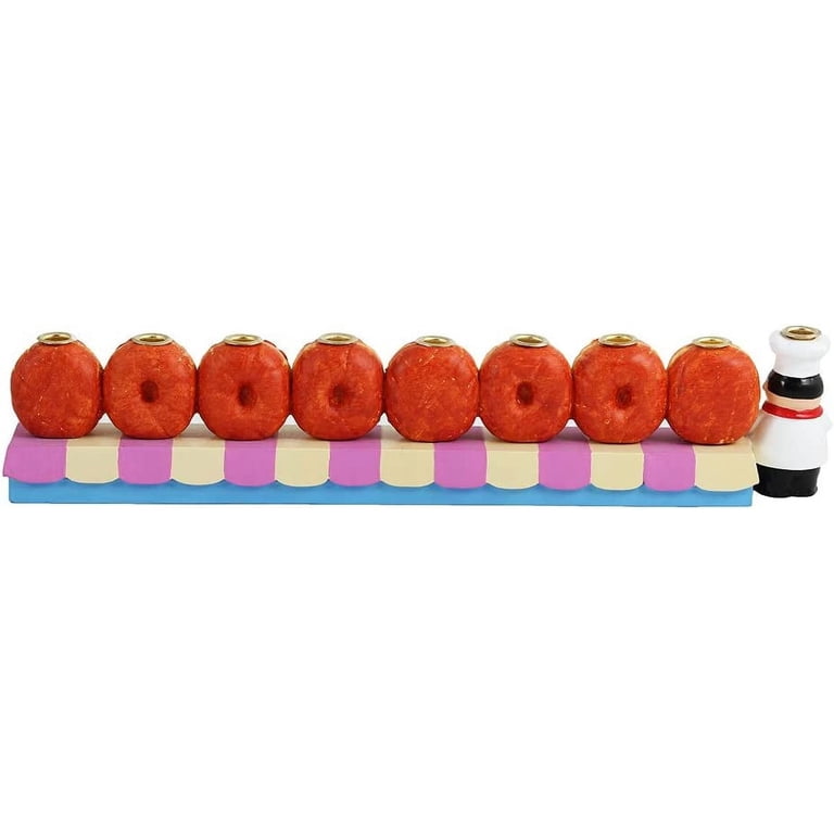 Zion Judaica Baker and Doughnuts Hand-Painted Menorah photo 2