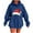 Blue, variant on Hoodies for Women Plus Size Christmas Long Sleeve Hooded Sweatshirts Pullover Tops with Pocket Trendy Fall Clothes