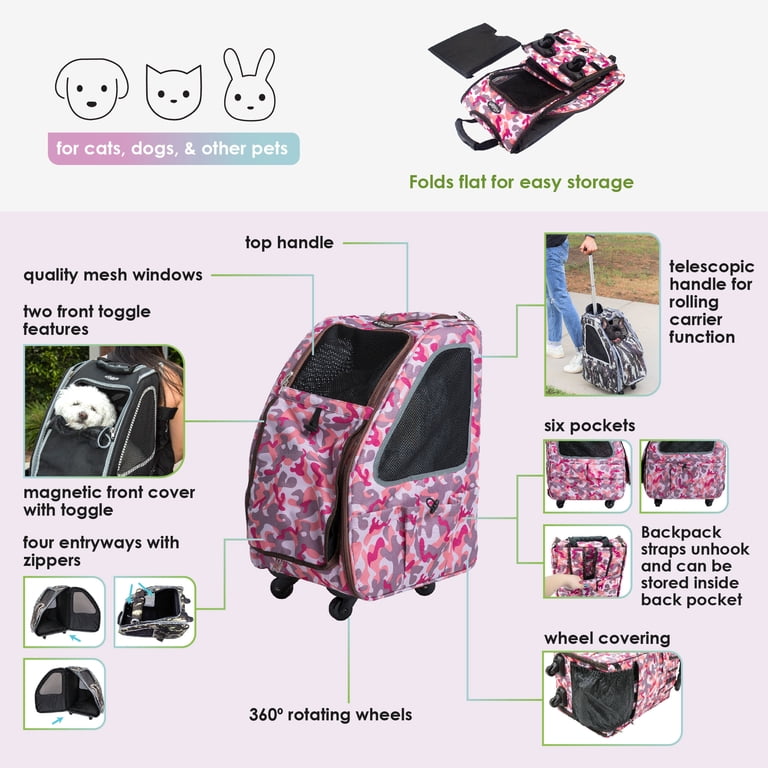 img-303090.  Petique Pet Carrier Bag with Adjustable Shoulder Strap - Pink display picture 1
