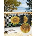 thumbnail image 3 of Farm Blooming Sunflower Floral Outdoor Pillow Covers Waterproof Throw Pillow Cover 20x12in Set of 2,Rectangle Decorative Pillowcases Cushion Case for Patio Sofa Couch,Vintage Black Buffalo Checkered, 3 of 7
