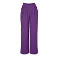 thumbnail image 3 of Annhoo Wide Leg Pants for Women Pleated Work High Waisted Lounge Business Pants Going Out Flowy Trendy Trousers with Pockets, 3 of 5