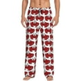 thumbnail image 2 of Kdxio Cute Red Crab Print Men's Sleep Pajama Pant Lounge Pants with Pockets, 2 of 8