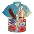 thumbnail image 4 of Staki 4th of July Outfits for Girl Girls American Flag Button Shirt 4th of July Short Sleeve Shirts 4T 5T 231T(Dark Purple,5-6 Years), 4 of 4