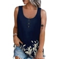 thumbnail image 7 of KSCYKKKD Tank Top for Women,Women Casual Sleeveless Tank Tops,Crew Neck Pullover Tank Tops Shirt,Floral Loose Fit Shirt Tees,Navy,M, 7 of 7