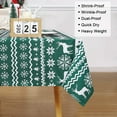 thumbnail image 2 of Christmas Tablecloth, Xmas Tree and Deer Design Square Table Cloth Waterproof Holiday Decorative Boho Table Cover for Outdoor, Indoor Party Kitchen Dining Room, 52 x 52 Inch, Green, 2 of 6