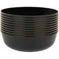 thumbnail image 2 of EcoQuality 16 oz Black Plastic Round Bowls with Gold Rim - Disposable Plastic Soup Bowls, Heavy Duty Salad Bowls, Reusable Soup Bowl, Baby Showers, Weddings, Birthday Party, BPA Free (20), 2 of 3