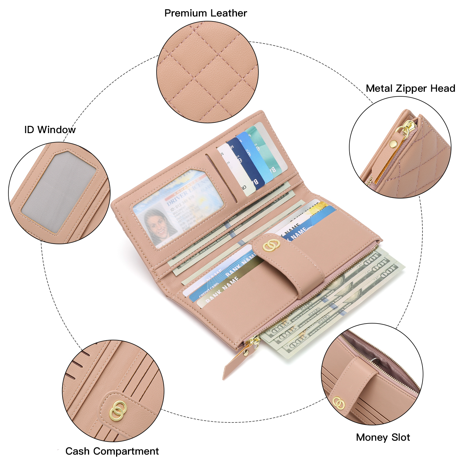 GOIACII Women's Large Leather Wallet with RFID Protection photo 5