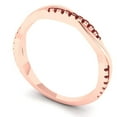 thumbnail image 2 of 0.16 ctw Wedding Band for Women - 14K Rose Gold Natural Garnet Stackable Eternity Ring, 2 of 6
