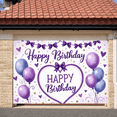 thumbnail image 6 of Purple Theme Banner Blue Balloons Birthday Party Display Heart Shape Purple Bows Joyful Birthday Backdrop for Birthday Party Kids Celebration Indoor Decoration, 6 of 9