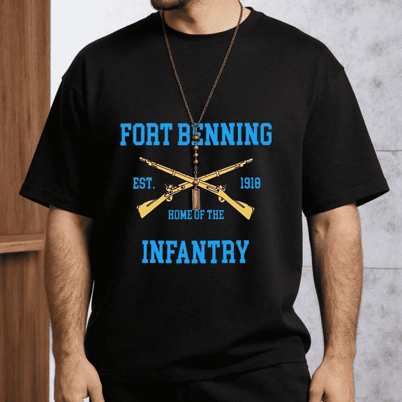 Men's Women's Fort Benning Est 1918 Infantry Crossed Rifles T-Shirt S-5XL