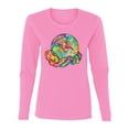 thumbnail image 2 of Wild Bobby Rainbow Painted I've Got The Whole World Dean Russo Design Inspirational/Christian Women Graphic Long Sleeve Tee, Light Pink, Small, 2 of 6