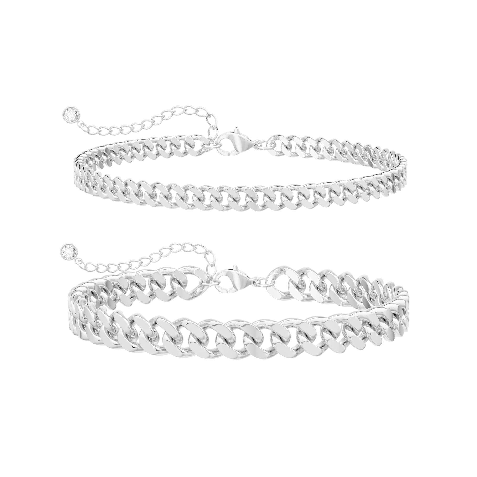 ELESMILO Chunky Ankle Bracelets for Women,Dainty Layered Waterproof Anklet for Women Adjustable Cuban Set Stackable Cute Summer Beach Jewelry Gift