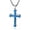 Blue, variant on Men's Cross Pendant Necklace Large Stainless Steel Cross Pendant Necklace for Men Women