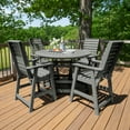 thumbnail image 3 of Highwood's 48" Round 5-pc Weatherly Dining Set - Counter Height, Outdoor, Eco-friendly, Synthetic Wood, 3 of 10
