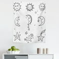 thumbnail image 1 of Black White Tapestry, Hand Drawn Image of Sun Moon Stars Room Art Print Image, Fabric Wall Hanging Decor for Bedroom Living Room Dorm, 5 Sizes, Black and White, by Ambesonne, 1 of 1