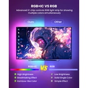 YULINKCO RGB+IC LED Lights for 75-100 Inch TV, 26.25ft Backlight Strip Behind TV, Bluetooth App & Voice Control, 44 Scene Modes, Music Sync, for Ambient Gaming, Monitor, Bedroom, Living Room