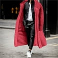 thumbnail image 2 of Mens Casual Jackets Fall Winter Warm Long Top Over Coats Outerwear for Men Red XXL, 2 of 4