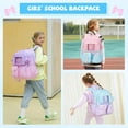 thumbnail image 6 of Sweet Gradient Color School Backpack, Kawaii Backpack Bookbag, Elementary Middle Schoolbag, Pink/Blue, 6 of 9