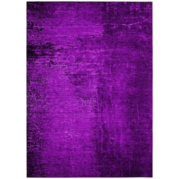 HomeRoots 562729 9 x 12 ft. Purple Abstract Washable Non Skid Indoor Outdoor Rectangle Machine Woven Area Rug