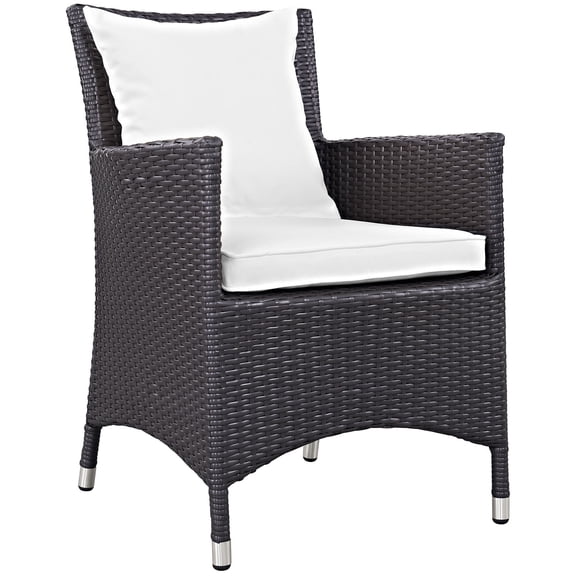 Modway Convene Dining Outdoor Patio Armchair in Espresso White