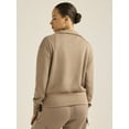 thumbnail image 3 of Scoop Women’s & Women's Plus Ultimate ScubaKnit Half Zip Sweatshirt, Sizes XS-4X, 3 of 5