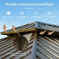 thumbnail image 4 of 12' X 18' Hardtop Gazebo, Upgraded Metal Gazebo with Drainage System, Dual-Layer Galvanized Steel Roof with Curtain and Netting, Outdoor Shelter Canopy for Patio, Garden, Backyard, Brown, 4 of 9