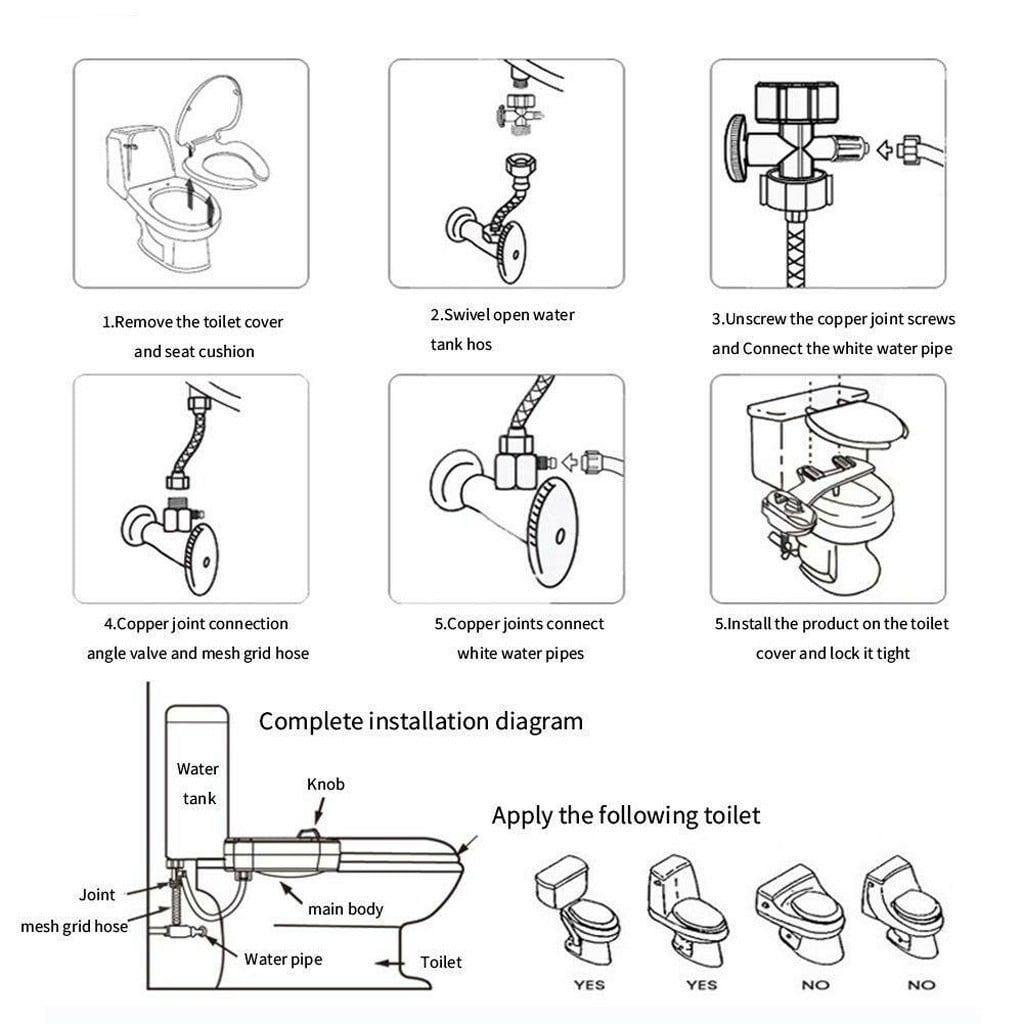 JilgTeok New Bidet Fresh Water Spray Mechanical Bidet Toilet at Attachment Non-Electric to Refresh Your Space