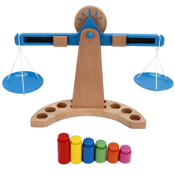 Childrens wooden weighing scales hotsell