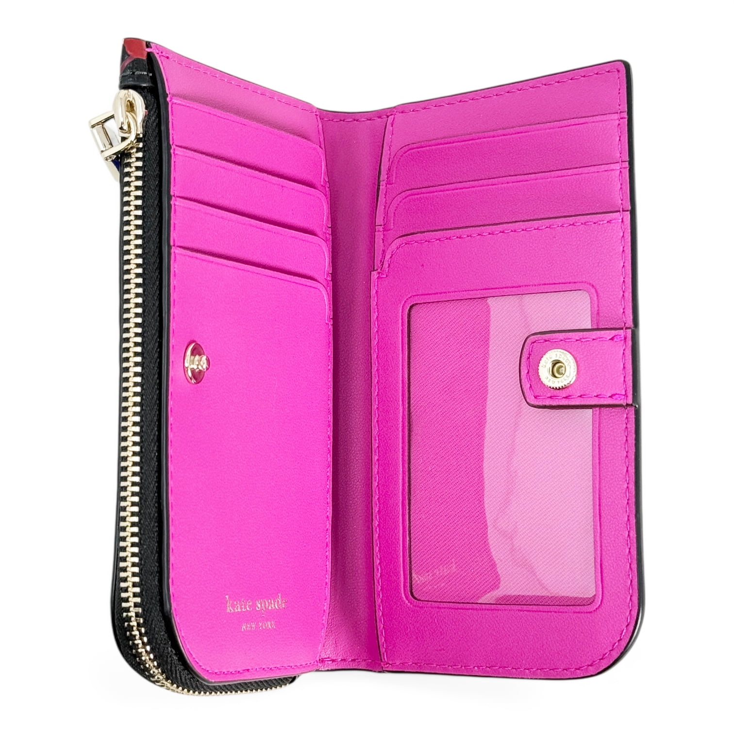Kate Spade New York Women's Small Slim Floral Card Case (Black Multi)