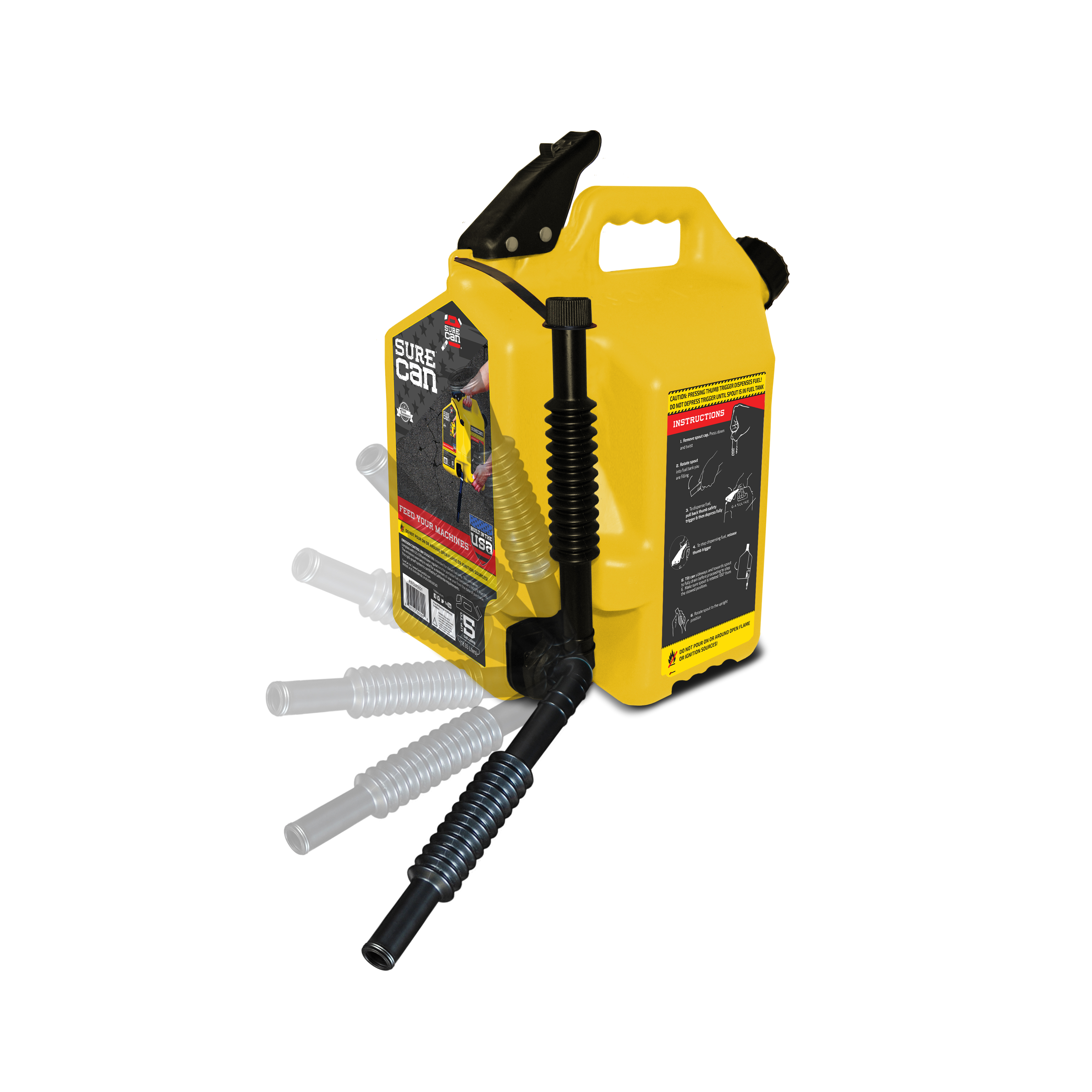 SureCan 5 Gallon 19 Liter Self Venting Diesel Fuel Can w/ Rotating Spout, Yellow Walmart Canada