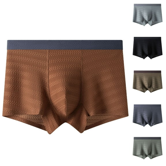 ZZwxWA Men's Fashion Jacquard Boxer Briefs Soft Comfort Breathable Underwear Lightweight Close Fitting Underpants Holiday Saving