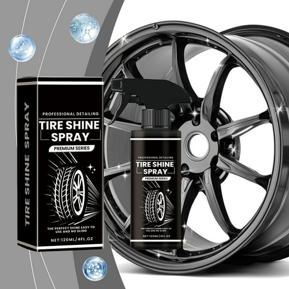 Wheel & Tire Gloss Spray 120ML – Car, Truck, SUV, RV Tire Polish and Cleaning Coating Liquid, Restores Shine, Protects and Maintains Tire Appearance