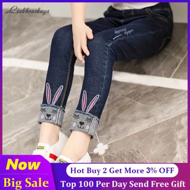 Rabbit Cuff Slim Fit Denim Jeans